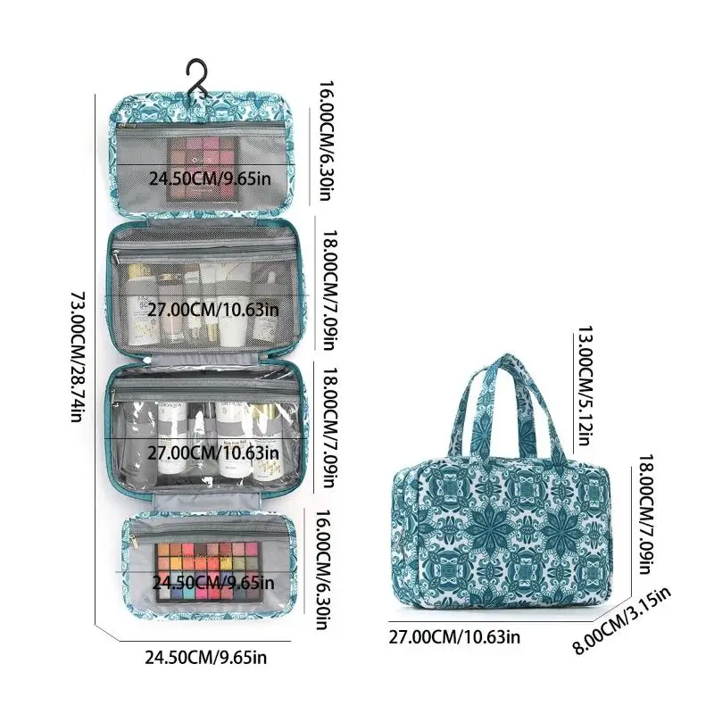 Hanging Toiletry Bag Foldable Large Organizer for Men Women Multi Use Travel Kit for Home Outdoor Business
