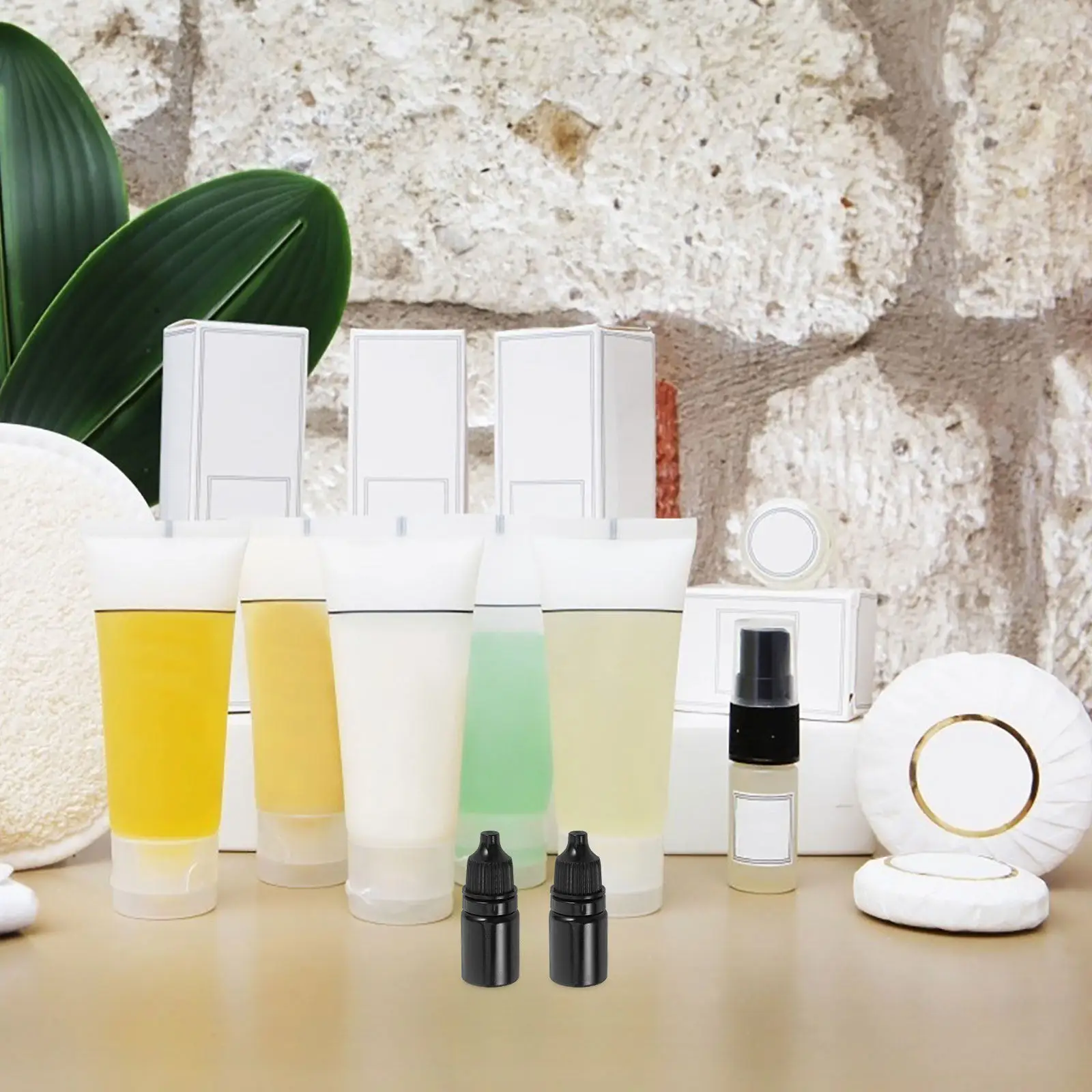 

50 шт. пустых флаконов-капельниц по 5 мл, черные светонепроницаемые многоразовые мини-контейнеры для парфюмерных масел, жидких образцов, портативные