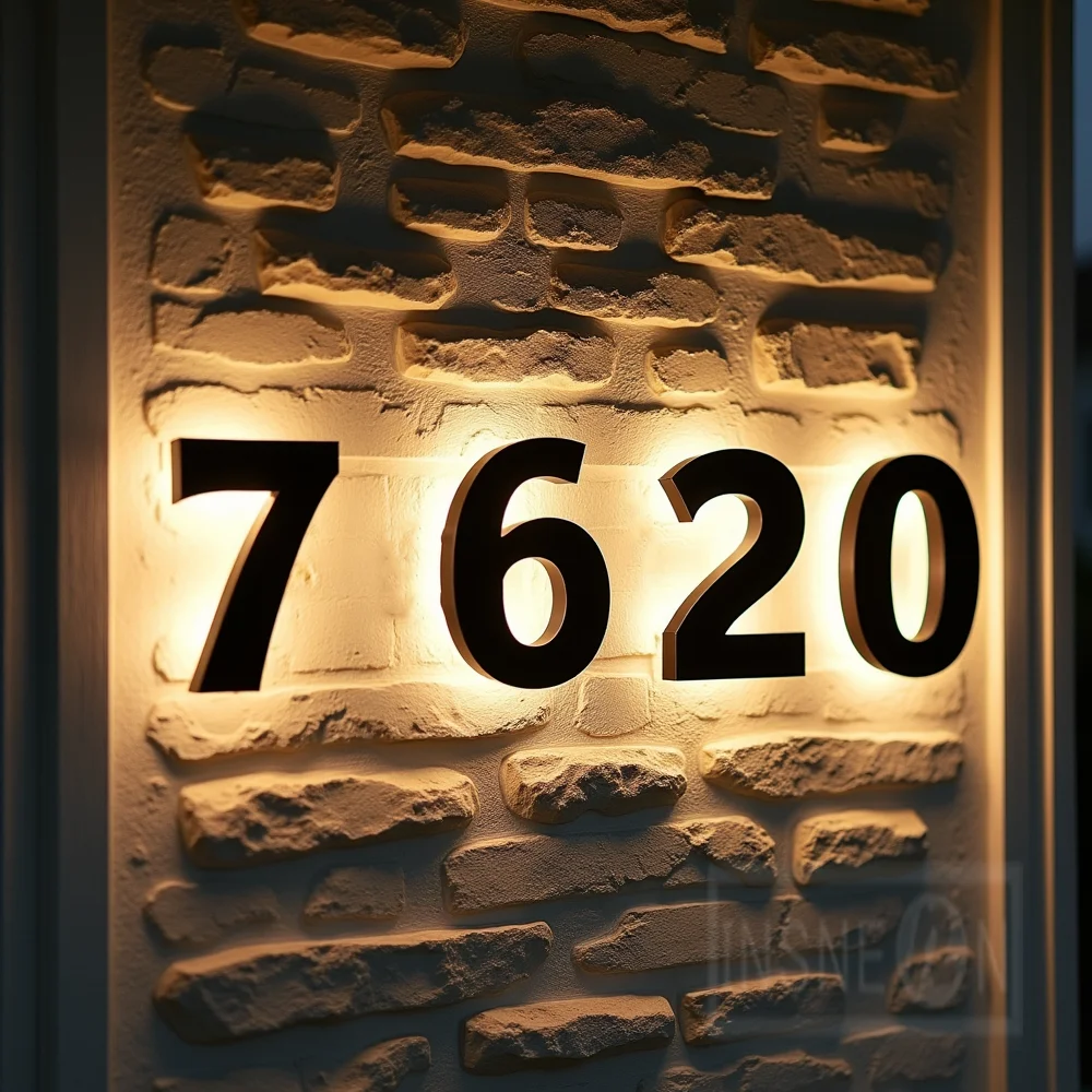 

Custom LED 3D Metal Backlit Letters Sign Light Sign for House Number Outdoor Waterproof Illuminated Signage