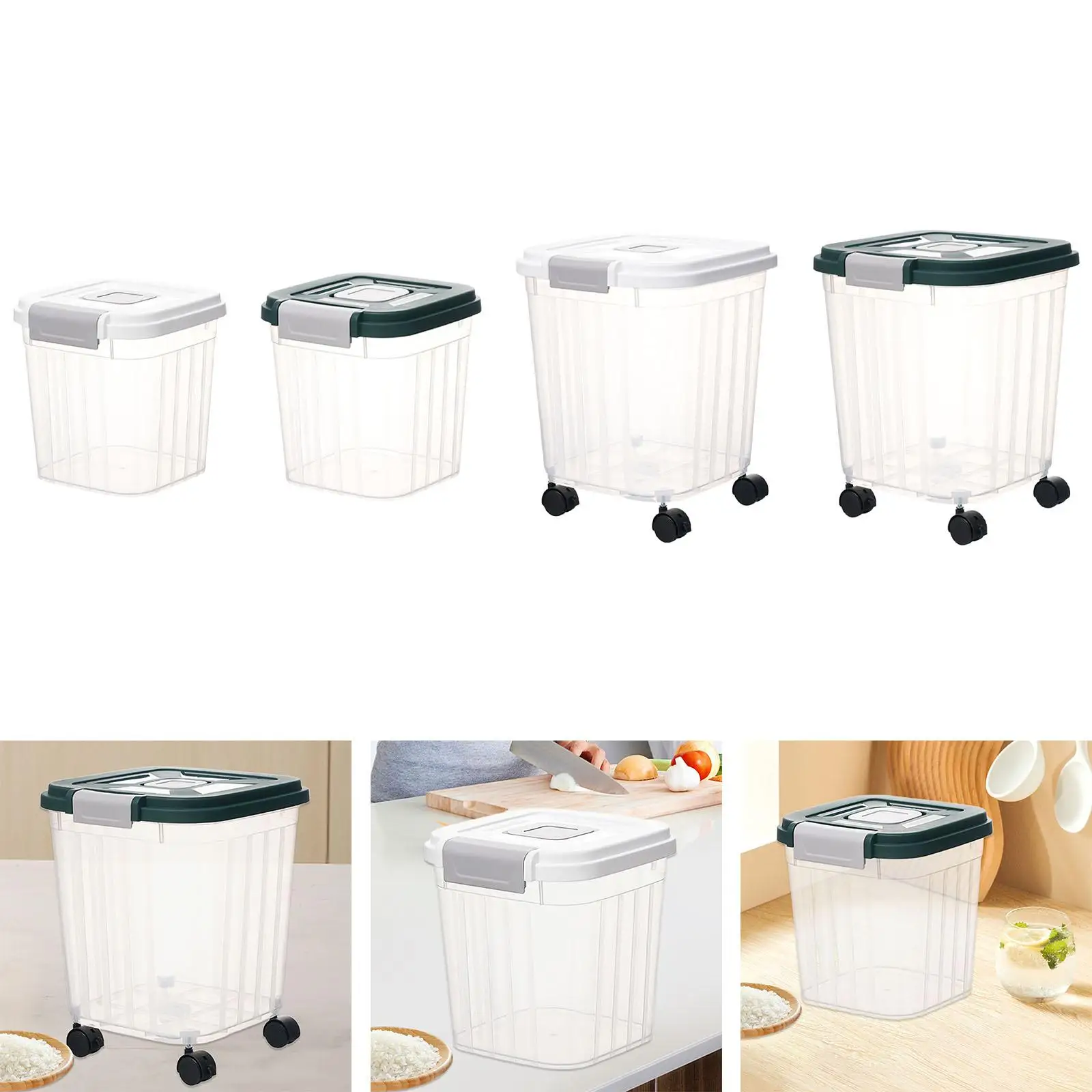 Airtight Rice Storage Bin Grain Container Leakproof Sealed Flour Storage