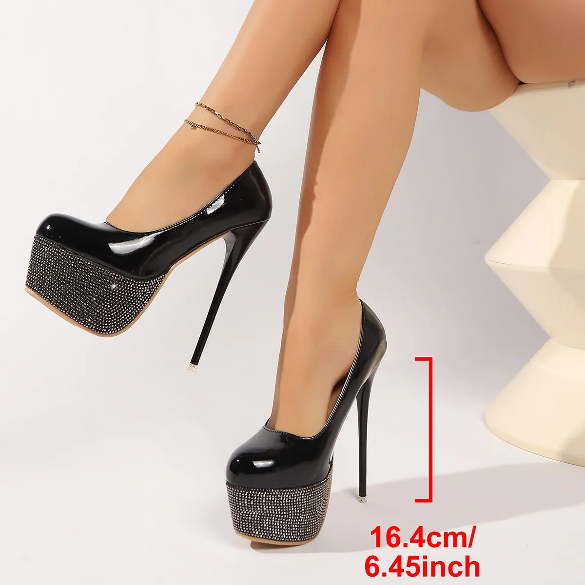Hate the Sky High Heels weibliches Modell Laufsteg Performance einzelne Schuhe kleine wasserdichte Tisch Hochzeitsschuhe Brautschuhe