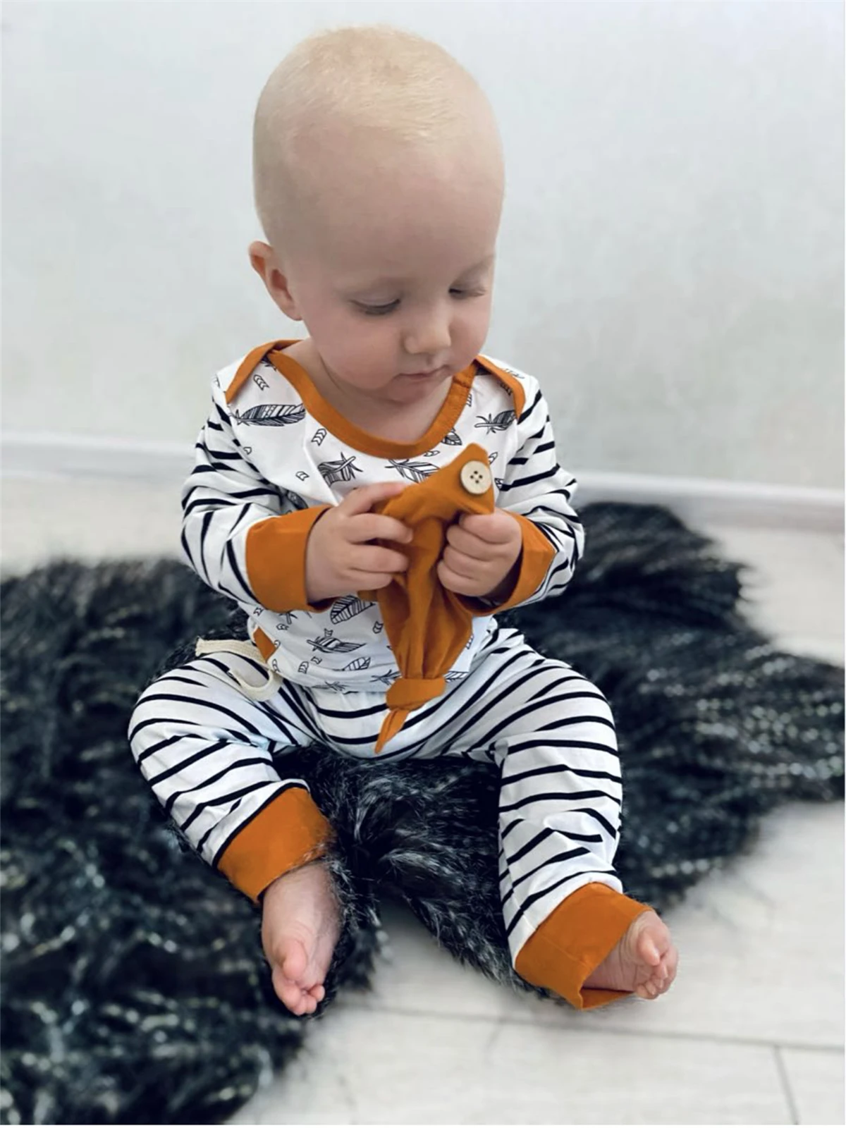 Kukitty Newborn Baby Boy Clothing Toddler Boy Clothes New Print Long Sleeve Tops Pants 3pcs Sets Baby Spring Infants Outfit