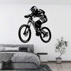 Mountain Bike Extreme Off-road Wall Sticker Road Sports Competition Athletic Teenage Boy Room Garage Decoration Vinyl Decal Gift