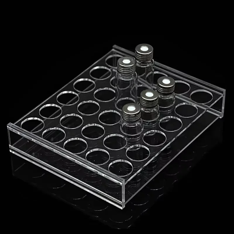 رف شبكي لقوارير الكروماتوغرافيا 10 مل حامل حامل لـ 30 زجاجة عينة تحليلية فتحة 22.5 مللي متر #3