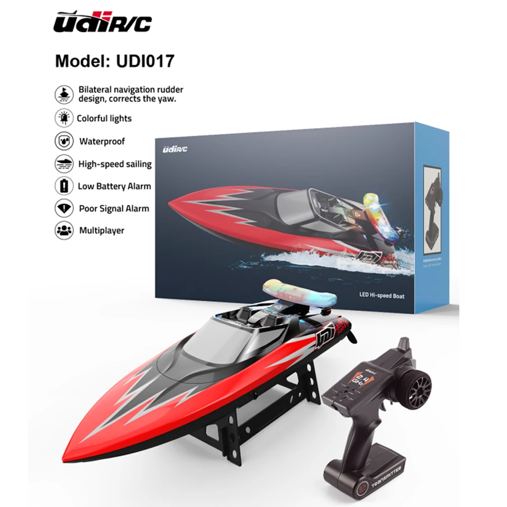 

UDIRC UDI017 RC Boat 2.4G High Speed Remote Control Speedboat Waterproof Low Battery Alarm Multiplayer Ship Toys for Children