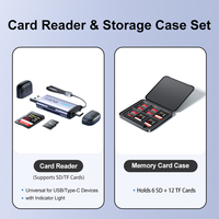 llano USB 3.0 2 in1 Card Reader& Memory Card Storage Case Set Type C to SD TF Micro SD Adapter for Laptop Phone OTG Card reader