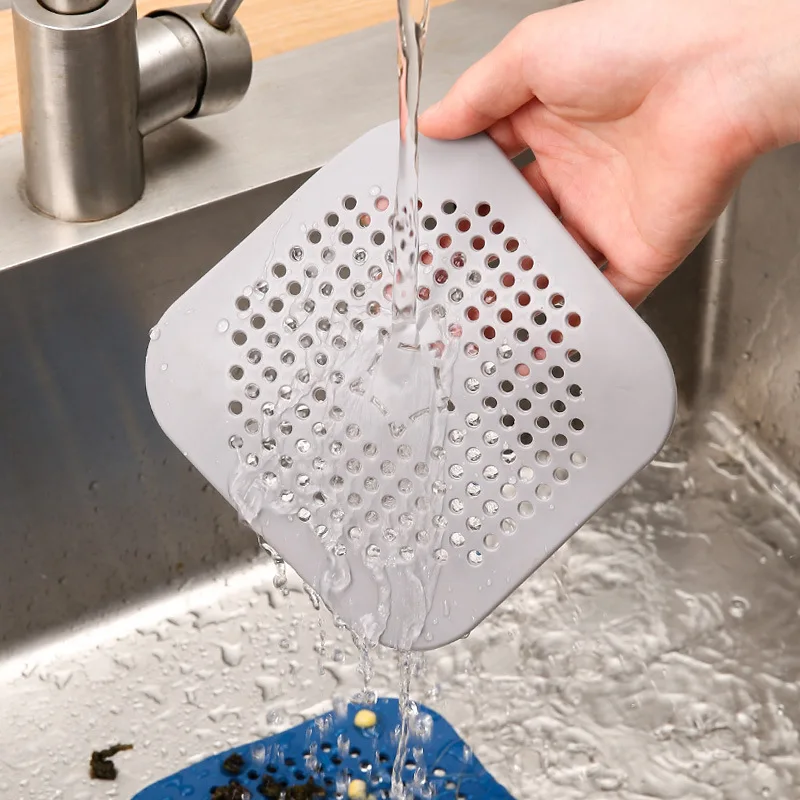 

Floor Drain Hair Catcher Shower Anti-blocking Deodorant Stopper Silicone Pad Sink Plug Filter Sewer Strainer