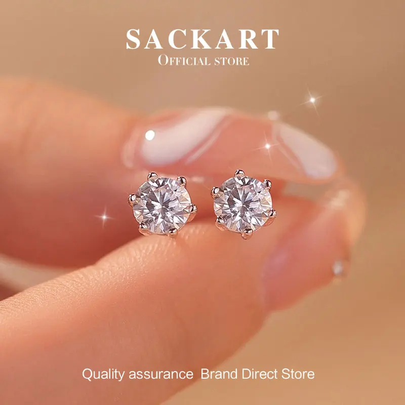 SACKART Luxury Drop Earrings Women Earings Moissanite Woman Lots Silver 925 Wedding Jewelry Set Gold Hoop Sterling Bride Origina