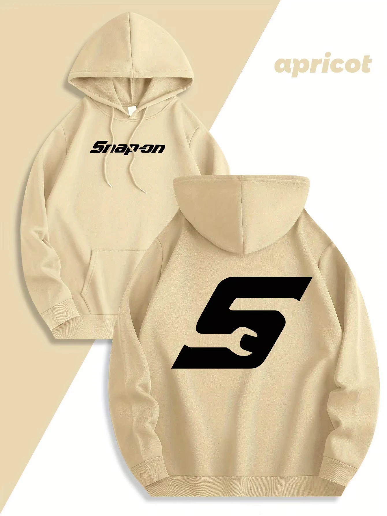 Rotes Snapon-Kapuzen-Sweatshirt, lässiger Langarm-Pullover aus 100% Polyester-Strickstoff, warme Kapuzenjacke für alle Jahreszeiten mit Kordelzug. – Detail 4