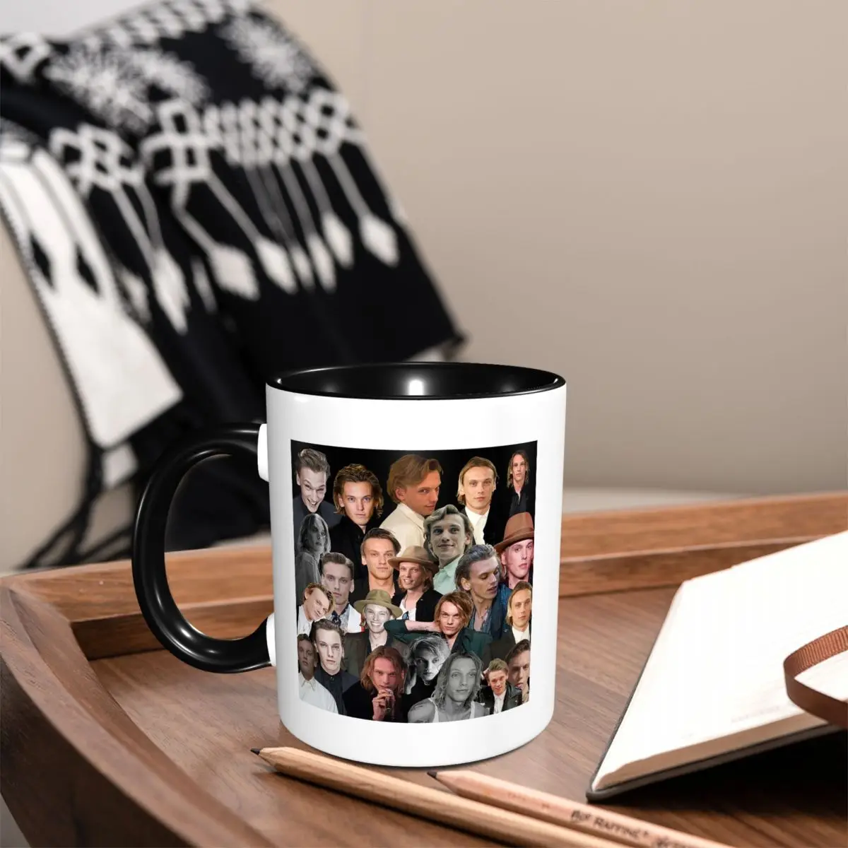 Jamie Campbell Bower Photo Collage Mug Funny Ceramic Coffee Cups Tea Mugs Milk Cup Drinkware Gift for Friends