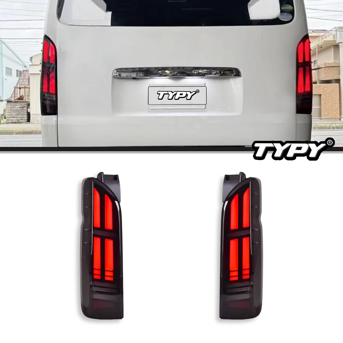 

TYPY For Toyota Hiace 2005-2018 Auto Back Lamps Assembly Upgrade New style Dynamic LED Taillights Plug and Play Car Accessories