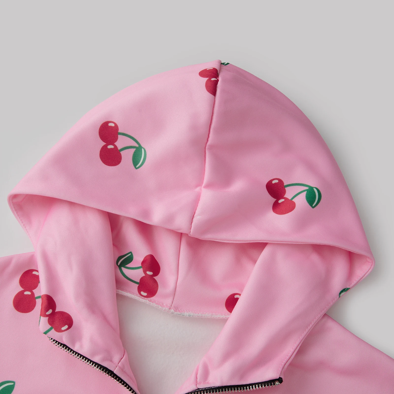 المرأة طويلة الأكمام الكرز طباعة زمم هوديي ربيع الخريف أبلى فضفاض مقنعين البلوز مع 2 جيوب