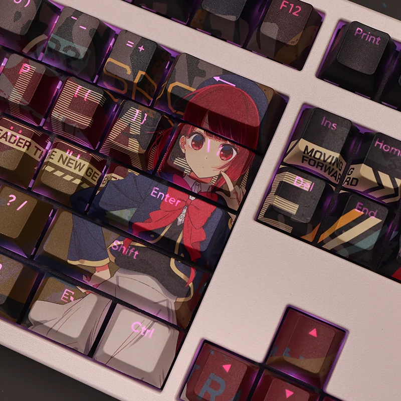 オリジナルの108キーの形をしたコスメアニメーションゲーマーキーボード用のCherryプロファイルpbtキーキャップ,メカニカルキーボード用,mx用