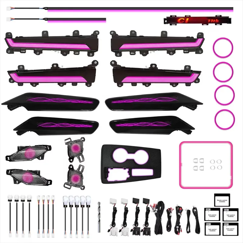 

Лучшее обновление, 64 цвета, комплект окружающего освещения для Honda Civic 11-го поколения 2022 2023, аксессуары для внутреннего светодиодного освещения