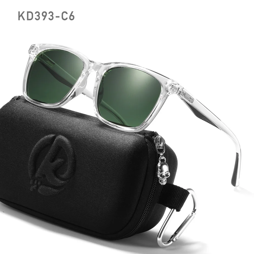 KDEAM 2024 New Square Men\'s Polarized Sunglasses Outdoors TR90 Material Frame Fishing Sun Glasses New Matching Colors With Box