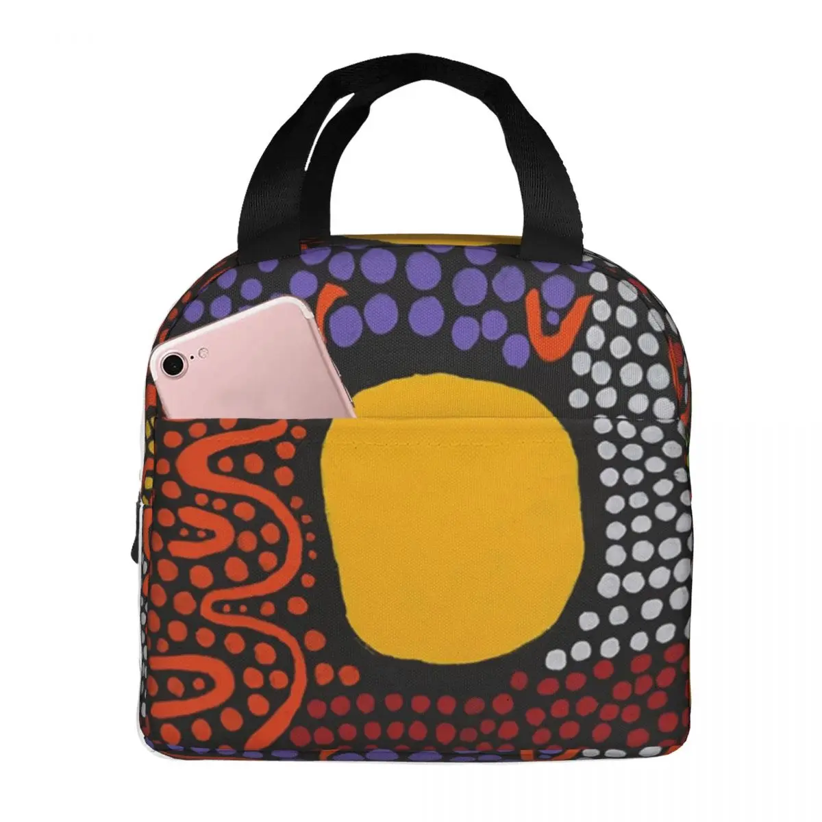 Yayoi Kusama Insulated Lunch Bags for Camping Travel Funny Polka Pop Leakproof Thermal Cooler Bento Box