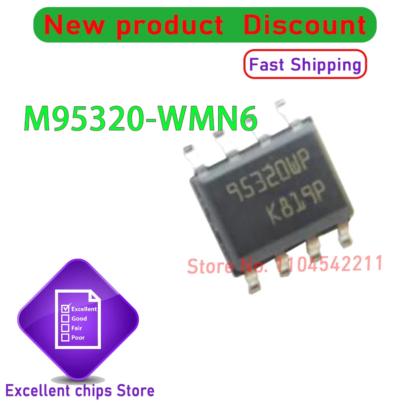 M95320-WMN6 95320WP 95320WQ 95320WT 95320 M95320 SOP-8M95320-WMN6 95320WP 95320WQ 95320WT 95320 M95320 SOP-8M95320 50~100pcs/lot