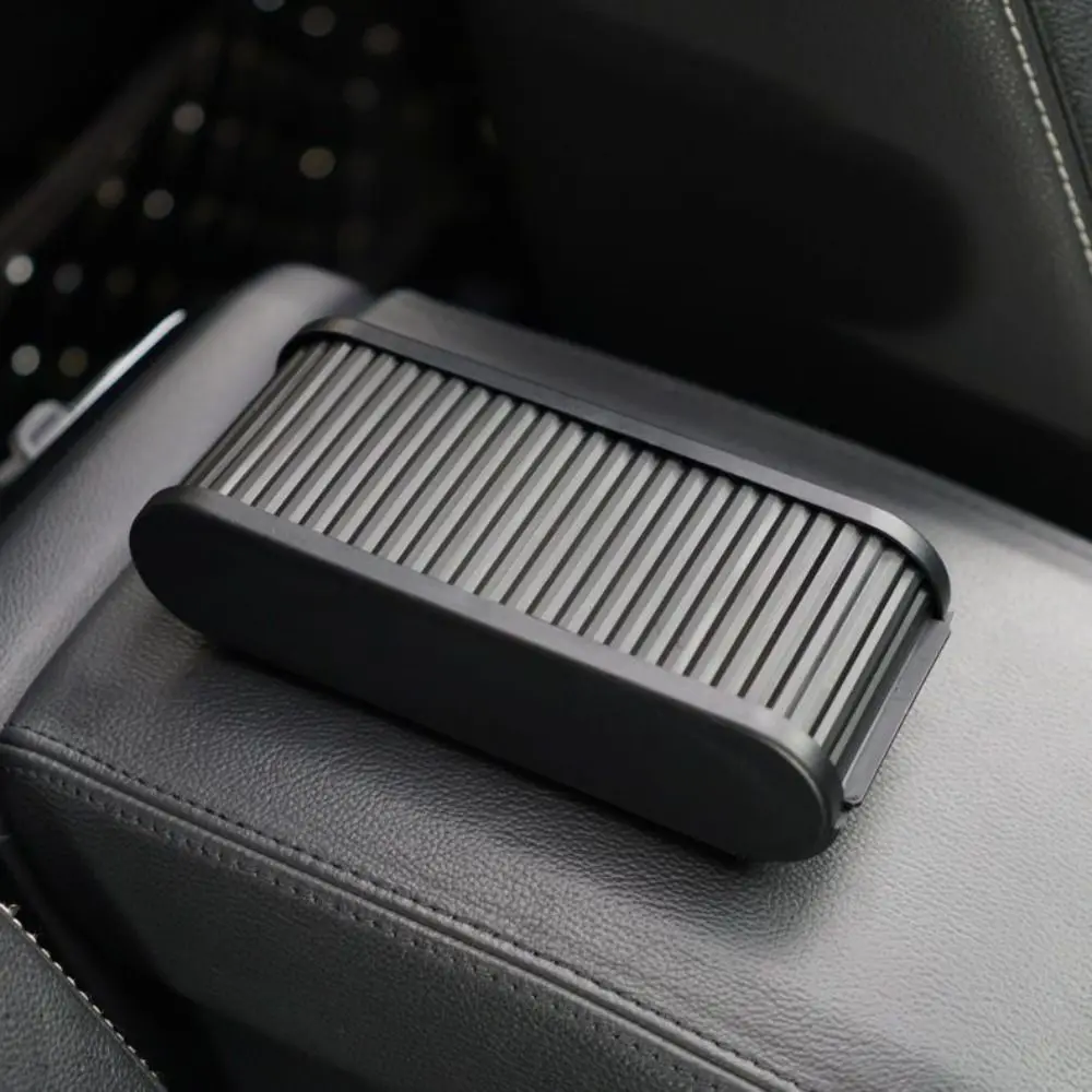 صندوق تخزين وحدة التحكم في السيارة المفتوحة المحمولة، منظم السيارة البلاستيكي ذو السعة الكبيرة، صندوق نظارات أسود ذاتي اللصق