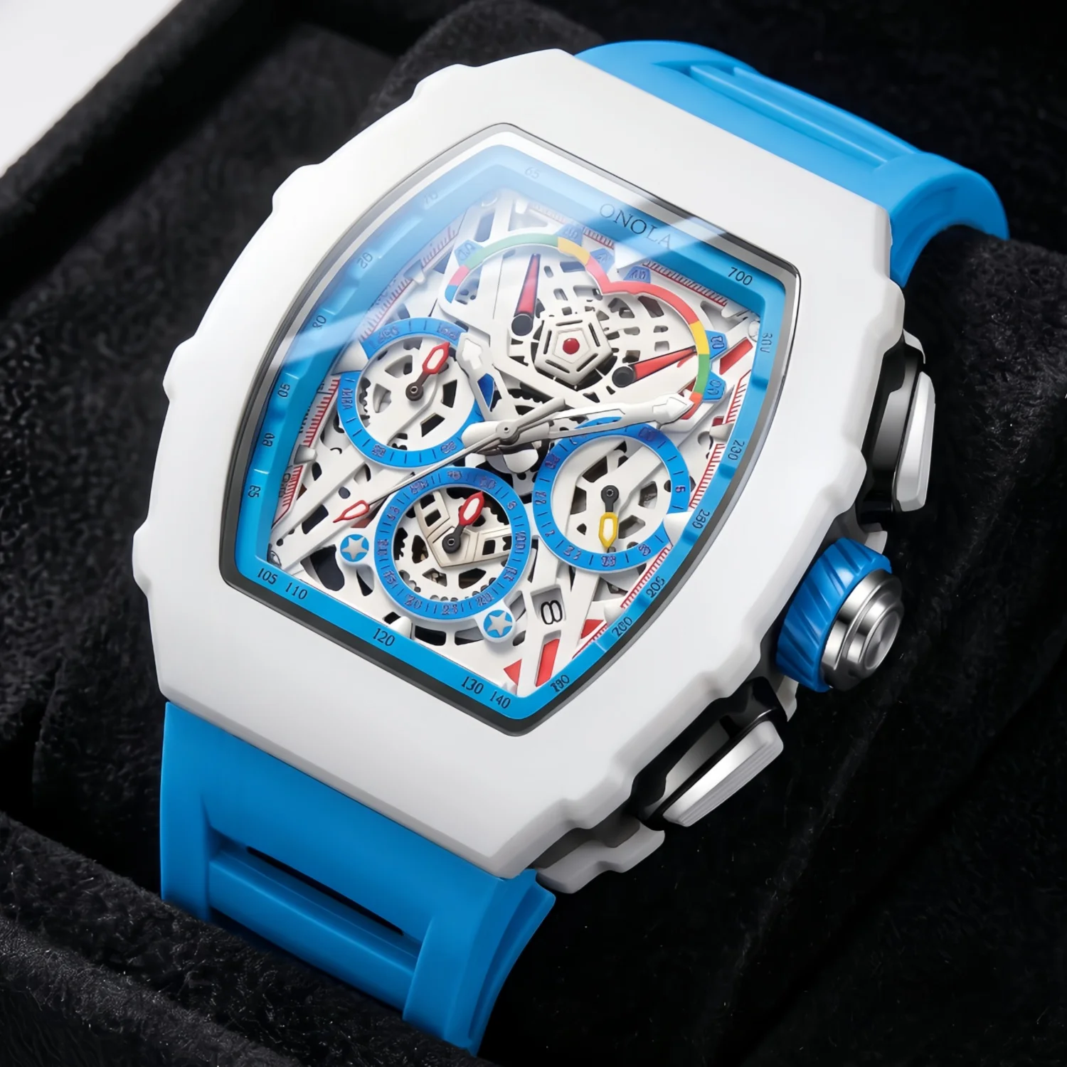 ONOLA Men's Quartz Watch Multi Functional Dial Calendar Waterproof Fashion Sports Watch, Ideal Gift for Men's Gift Selection
