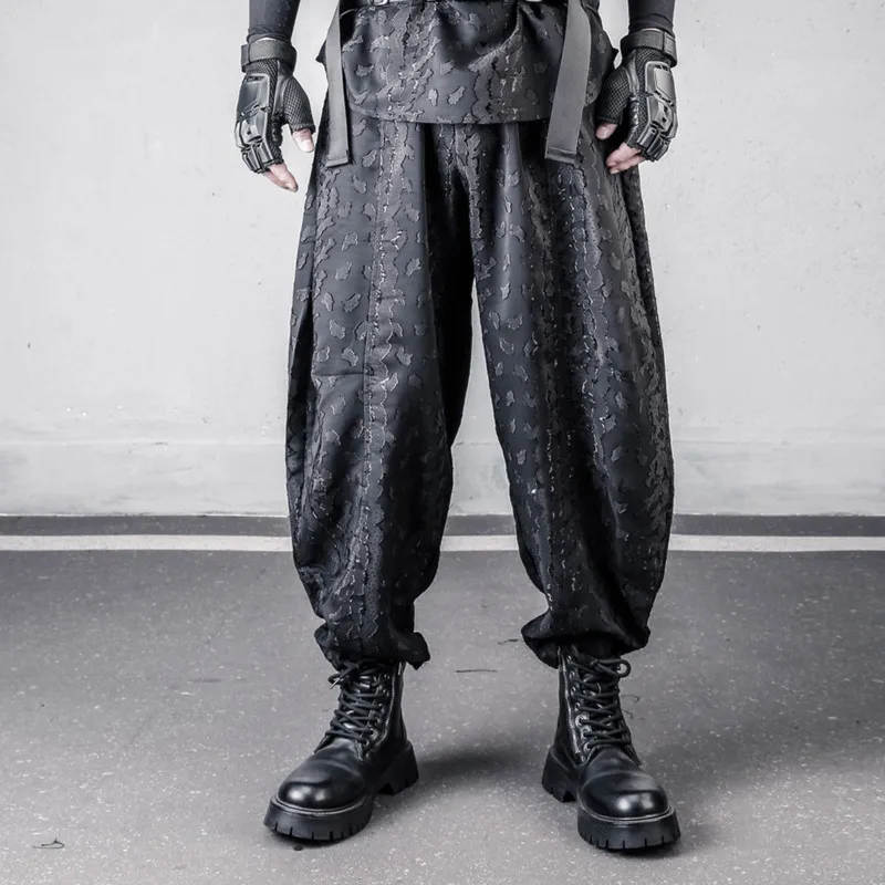 HKSH Yamamoto Dark Loose Oversized Textured Jacquard Harem Cropped Pants Spring Summer New Men's Tide Thin Chic Ins Punk HK20924