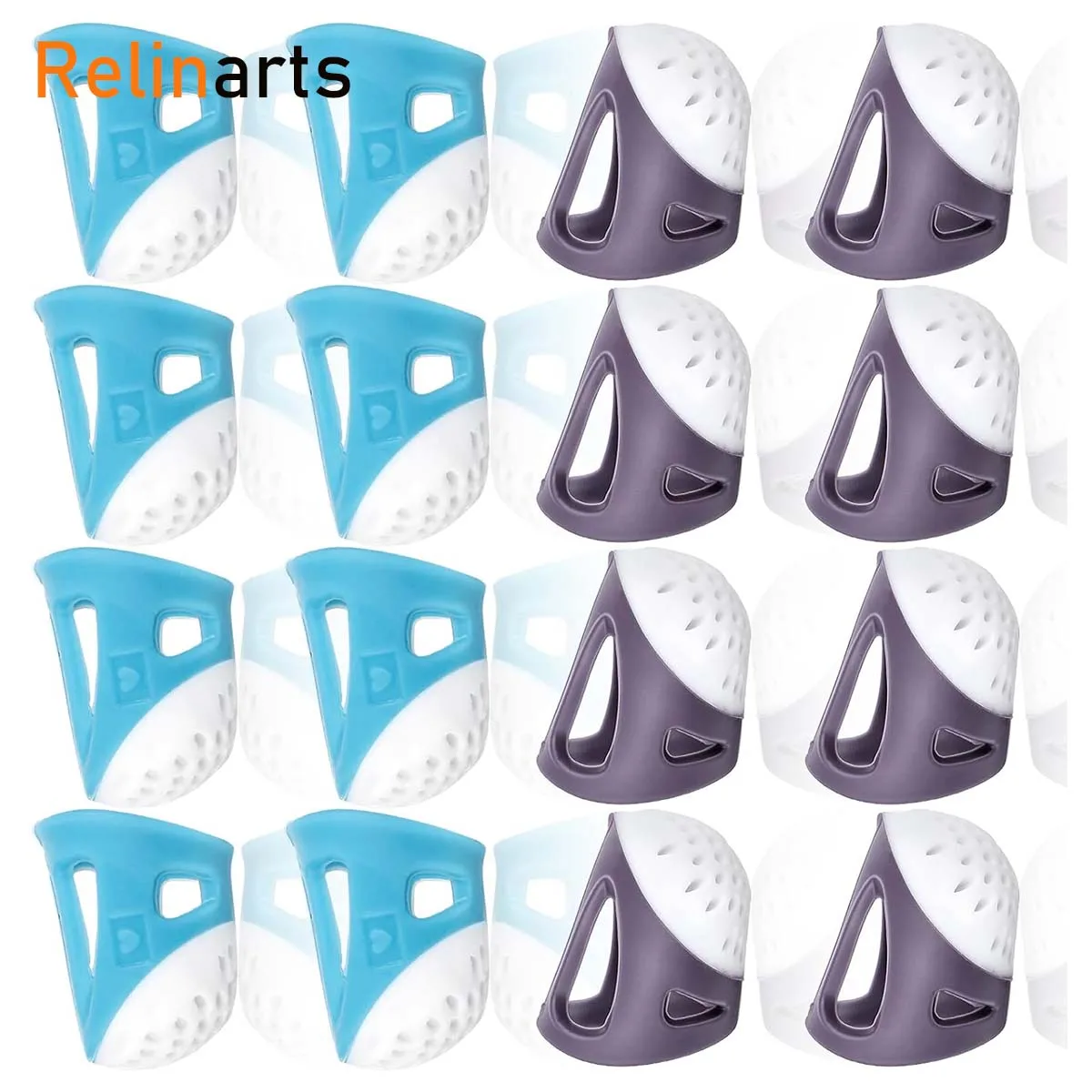 Soft Silicone Thimble Finger Protector Cover, Anti-Prick Non Slip Finger Tip Guard for Sewing Cross Stitch DIY Hand Craft Tools
