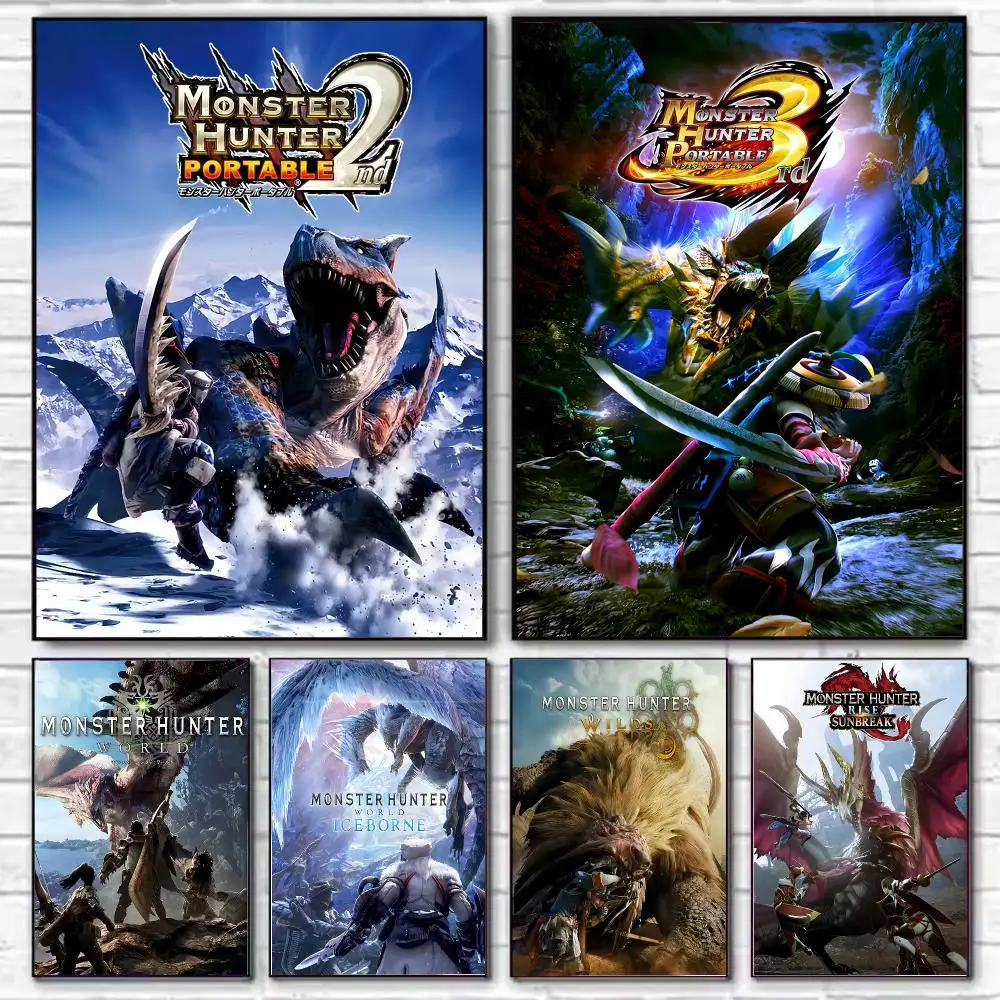 Game M-Monster Hunter Poster HD Art Decorative Wall Art Waterproof Home Décor for Living Room Bedroom Café Stylish Gift