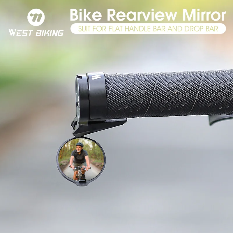 WEST BIKING-Espejos retrovisores universales para manillar de bicicleta, retrovisores giratorios ajustables de 16-22mm para bicicleta de montaña y carretera