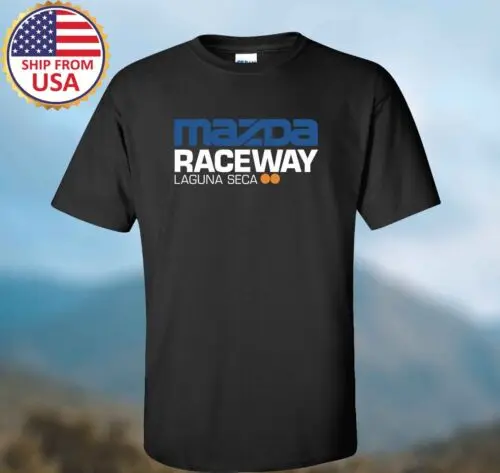 Raceway Laguna Seca Circuit Men's Black T-shirt Size S-3XL