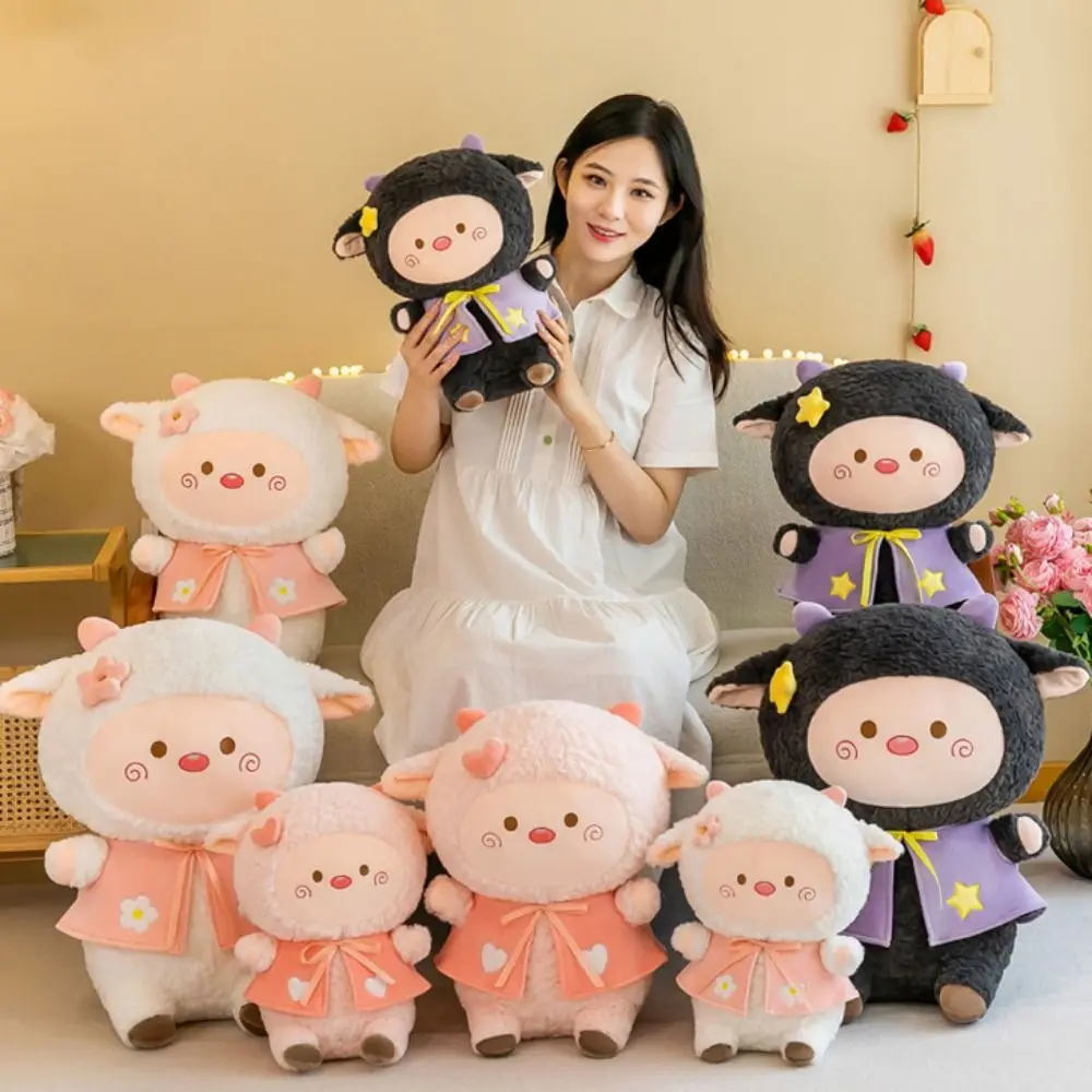 

Stuffed Soft Alpaca Plush Toys Cartoon Flower Plush Llama Dolls Fluffy Cute Stuffed Animal Pillow Room Decor