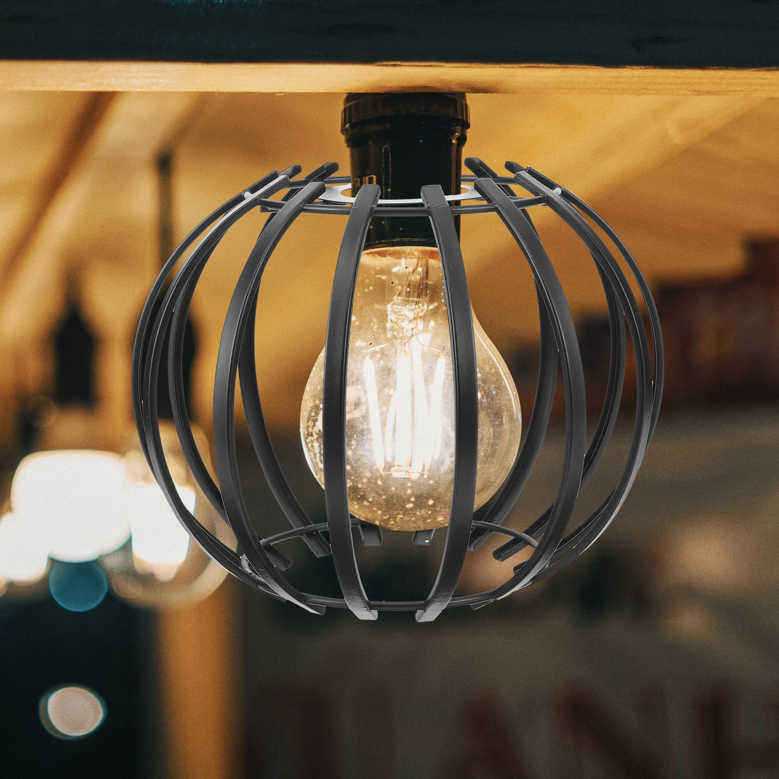 

Iron Ch Bulb Fixture 16.5x13.5 Ball Shape Pendant Light Shade Metal Lamp Guard Covers Replacement Lampshade Ceiling Light