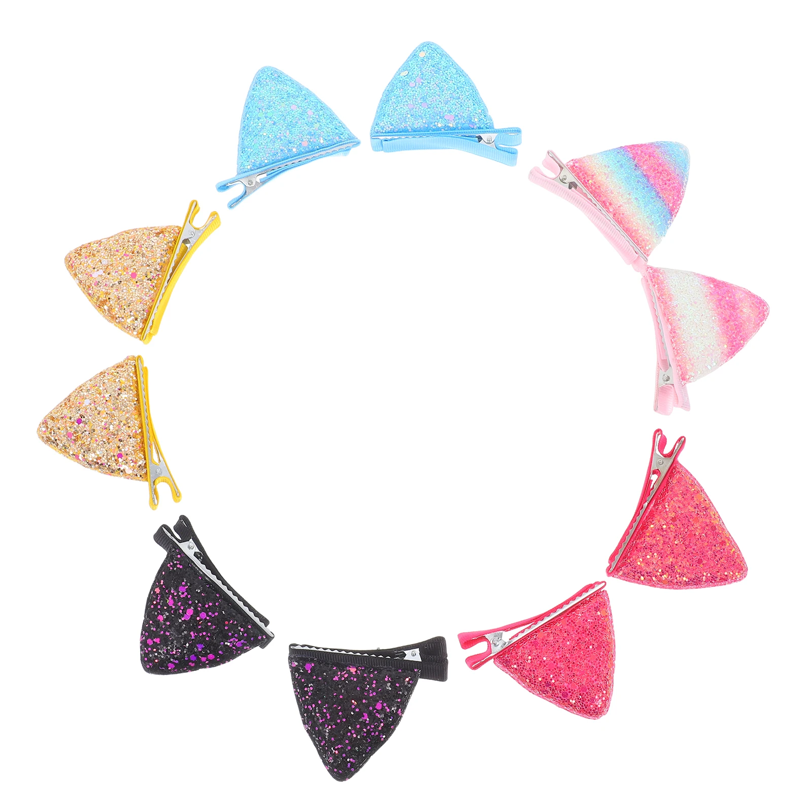 

Cat Ears Hair Clips Sparkling Glitter Cosplay Barrettes Lightweight Snap Hairpins For Halloween Christmas Party Costume