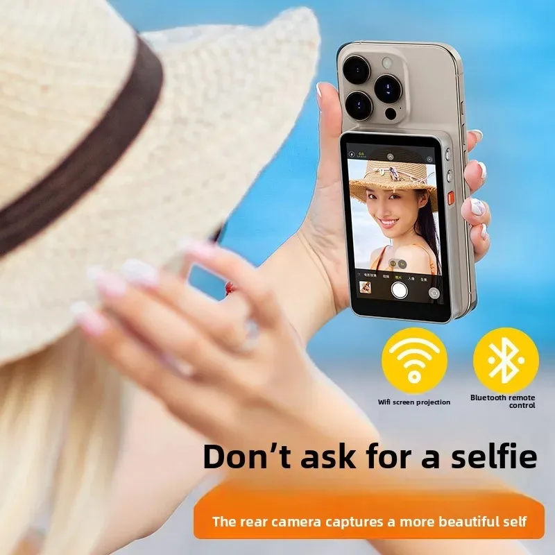 بلوتوث الهاتف الخليوي اللاسلكي المغناطيسي شاشة سيلفي العارض البث المباشر Selfie عرض الهاتف الخليوي الخلفي سبليت الشاشة
