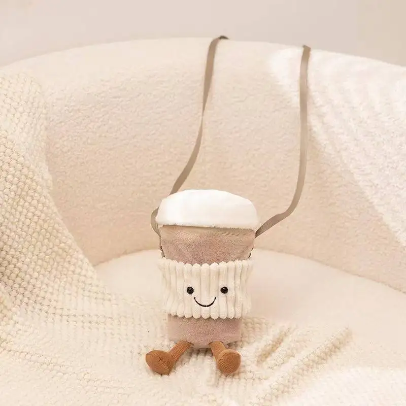 Najnowszy kroissant JC w torbie na kubek, kawaii pluszowa zabawka, lalka, kreskówka, anime, uroczy prezent urodzinowy dla dzieci, zabawna lalka.