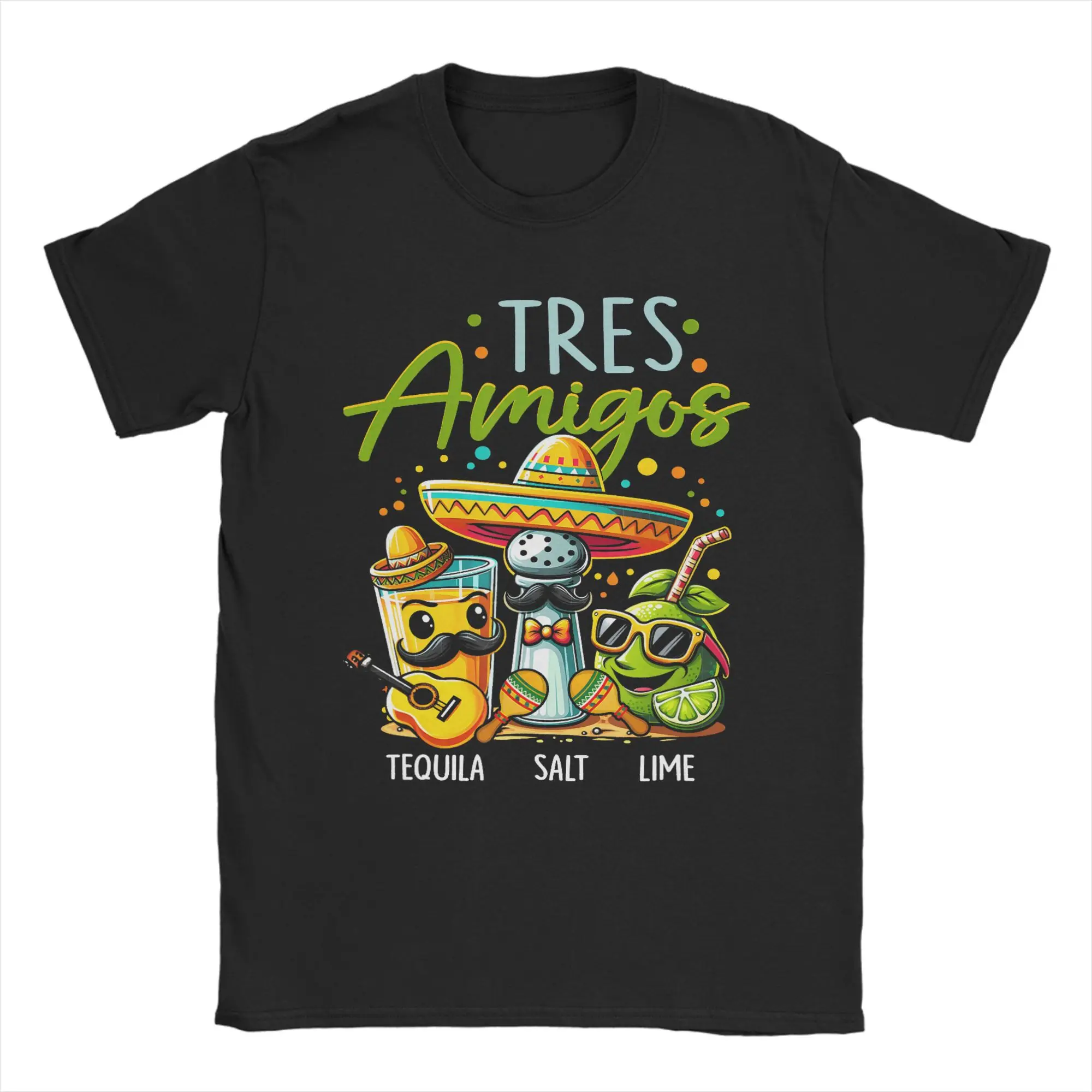 Men's Tres Amigos Avocados Guac Cinco De Mayo Fiesta T Shirts  Pure Cotton Clothing Vintage Short Sleeve Round Neck Tees T-Shirt