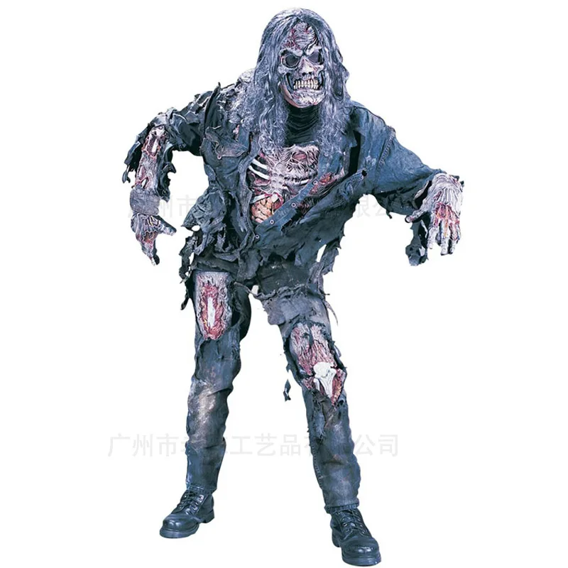 Zombie Costume Fancy Dress Cosplay Costumes Halloween Horror Outfits Scary Party Horrible Corpse Wear