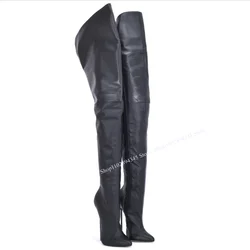 Black Over Knee High Matte Boots Pointed Toe Thin High Heel Fashion Sexy Cool 2025 Winter Big Size Woman Shoes Zapatillas Mujer