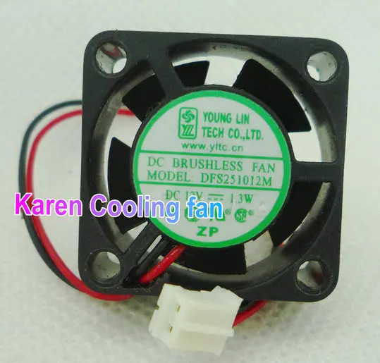 

New Original DFS251012M 25x25x10MM DC12V 1.3W 2.5cm 2Lines Hard disk cooling fan