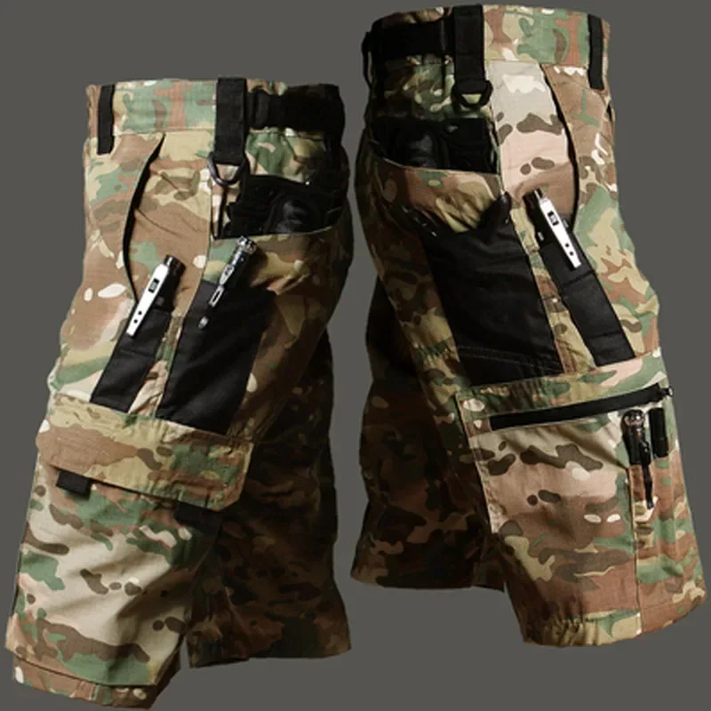 2024 Camouflage Shorts Mens Summer Quick Drying Multiple Pockets Outdoor Wear-resistant Hiking Fishing  Shorts Male Jogger