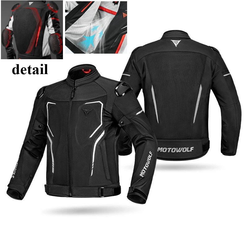 

Motowolf Motorcycle Jacket Men Women Summer Breathable Mesh CE Armor Biker Jacket motorcycle pants