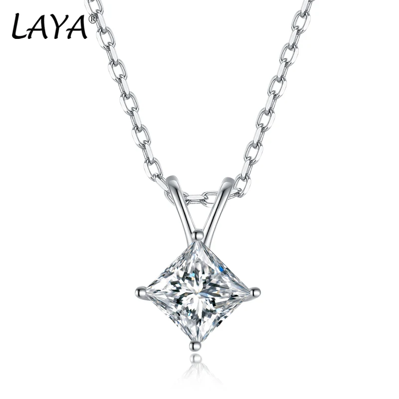 

LAYA S925 Sterling Silver 1CT Moissanite Encircling Vlavicle VVS1 Engagement Wedding For Women Brides Wedding Luxury Jewelry 2