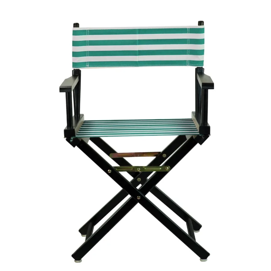 

18" Director's Chair Black Frame-Teal Cabana