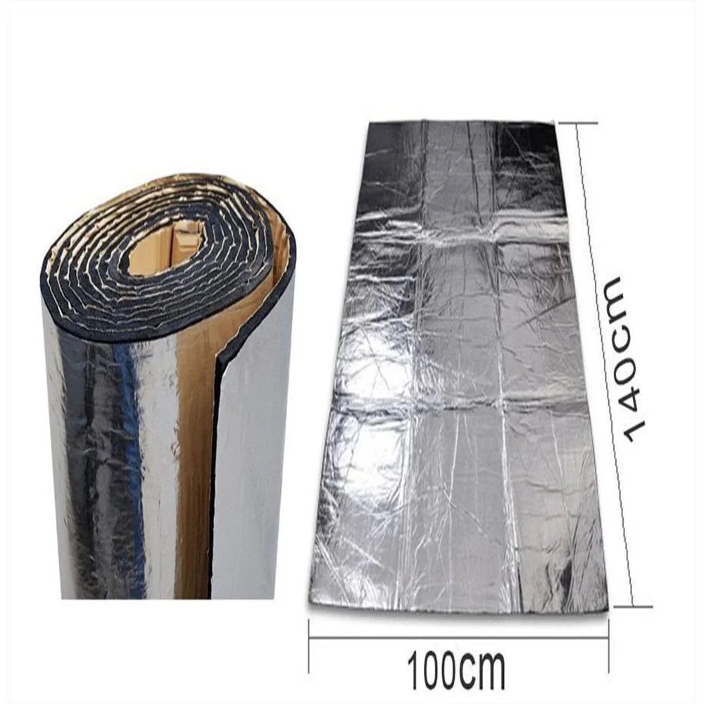 140x100cm Car Sound Deadener Mat Noise Bonnet Insulation Deadening Hood Engine Firewall Heat Foam Sticker Dropship