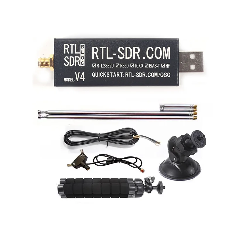 

RTL-SDR Blog RTL SDR V4 R828D RTL2832U 1PPM TCXO SMA RTLSDR Software Defined Radio with Multipurpose Dipole Antenna