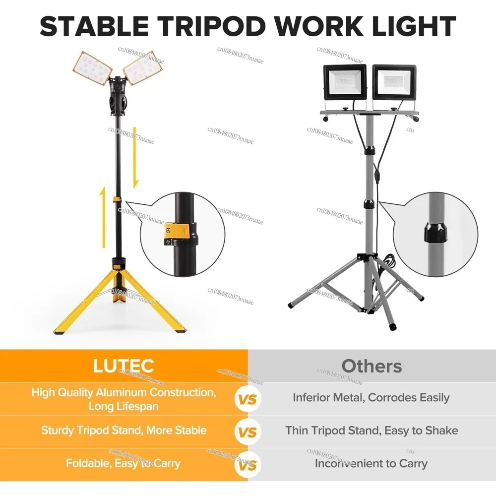 【Upgraded】 6290Pro 15000 Lumen 105 Watt Dual-Head LED Work Light with Telescoping Tripod, Work Light with - Best