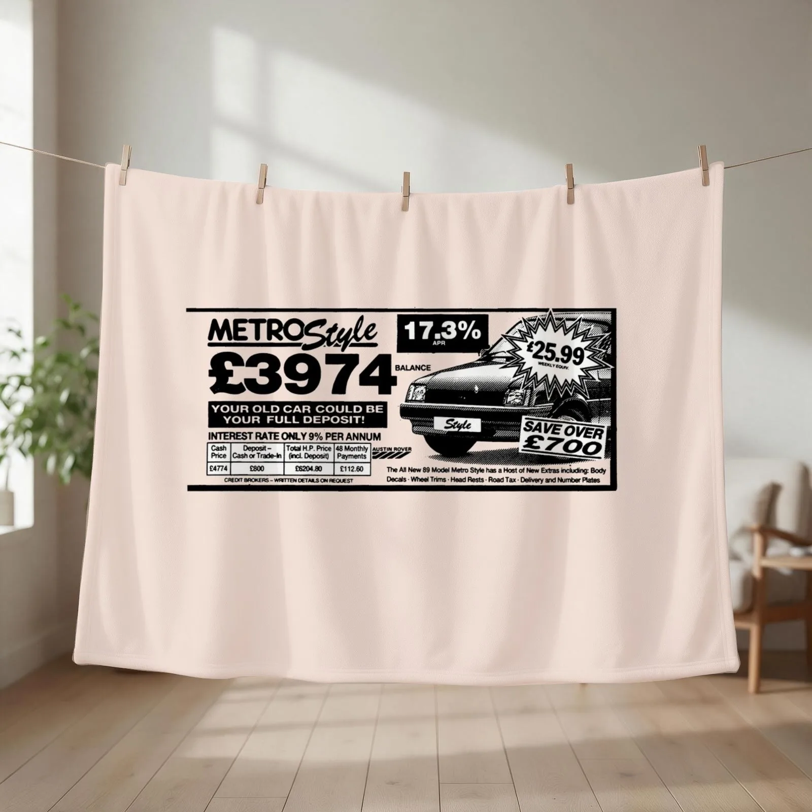 AUSTIN ROVER METRO Throw Blanket couch cozy soft plush fuzzy picnic outdoor blanket