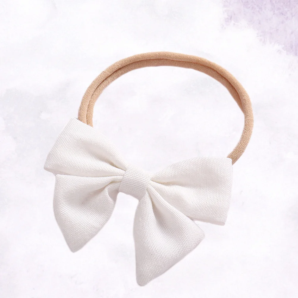 عصابة رأس بيضاء مصنوعة يدويًا للأطفال قابلة للتنفس، إكسسوار شعر مريح لحديثي الولادة، فيونكات شعر للفتيات الصغيرات