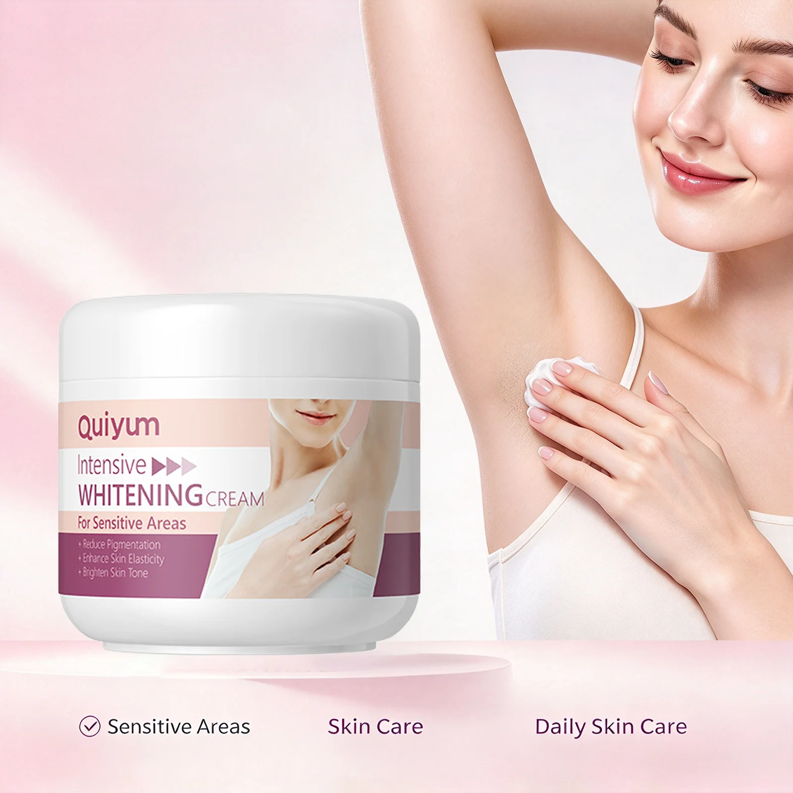 Quiyum Intimate Care Cream for Underarm Sensitive Areas, Even Skin Tone, Reduce Pigmentation, Improve Skin Elasticity