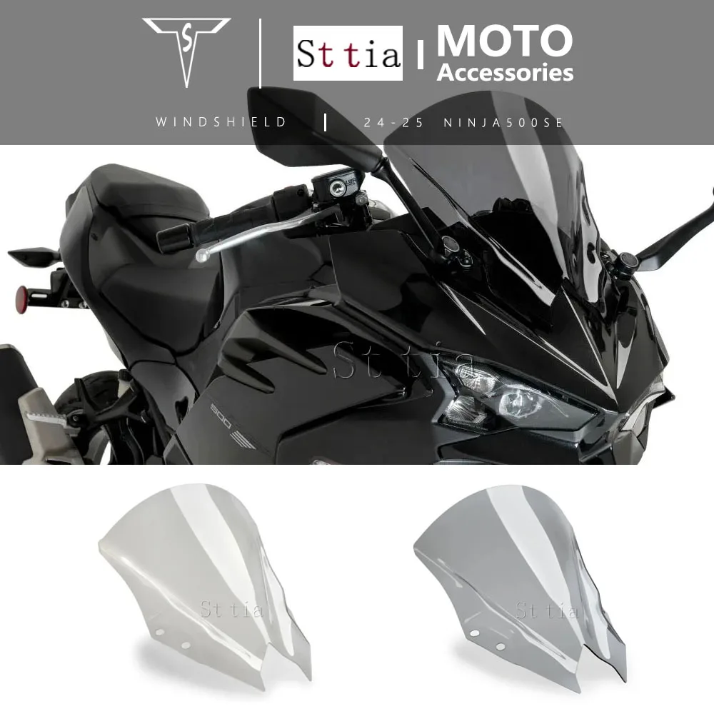 Für Kawasaki Ninja 500 SE Ninja500 2024-2025 Windschutzscheiben-Spoiler Verkleidungs-Windabweiser Double Bubble Windschutzscheibe Visier