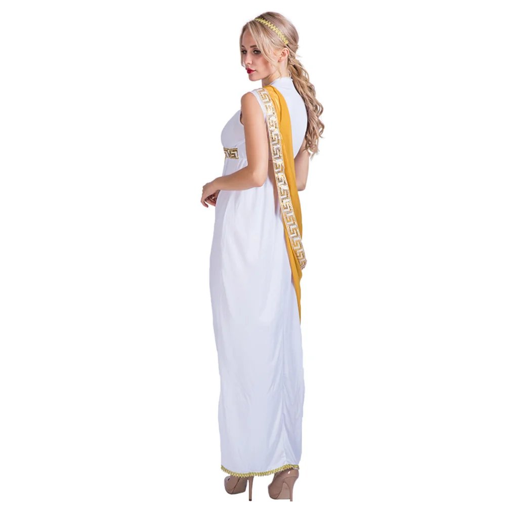 Women Greek Roman Goddess Costume Egyptian Queen Dress Sexy Cleopatra Cosplay Outfit 2024 Halloween Carnival Purim Dress Up