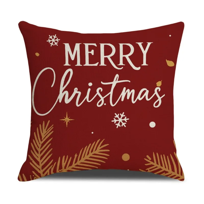 Fundas de almohada navideñas de 45x45cm, juego de 4, fundas de almohada decorativas para fiesta de Navidad, fundas de
